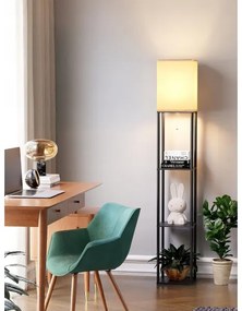 Lampada da terra con mensole 1xE27/40W/230V nero/bianco