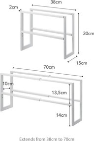 Scarpiera telescopica in metallo bianco Line - YAMAZAKI