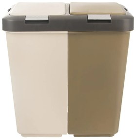 Cestino per la spazzatura in plastica bianco/beige per raccolta differenziata 2x20 l Duo Dust – Orion