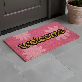 Zerbino 40x70 cm Welcome rosa Zerbinomania