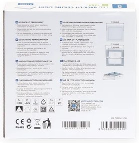Aigostar - LED Plafoniera LED/12W/230V 17,3x17,3 cm 6500K bianco