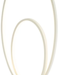Lampada da tavolo di design beige con LED dimmerabile a 3 livelli - Boomerang