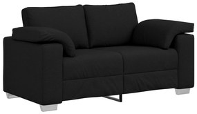 Set divano 2 pezzi con cuscini in tessuto nero