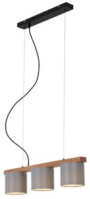 Lampadario Design Wood&Style grigio paralume grigio 3x E14 BRILONER