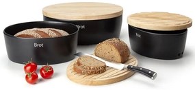 Continente C3730 - Portapane 13,5x30 cm nero/beige