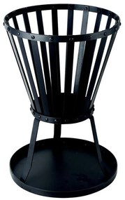 Falò a legna portatile 50x35 cm nero