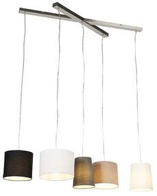 Lampada a sospensione rustica in acciaio 5 luci - Hermina