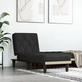 Chaise Longue İn Velluto Nero /