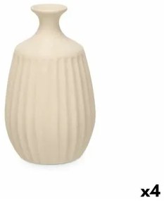 Vaso Beige Ceramica 19 x 31 x 19 cm (4 Unità) Righe