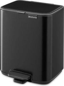 Cestino per la spazzatura nero opaco in acciaio con pedale 7 l Bo – Brabantia