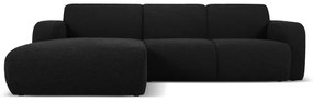 Divano angolare nero in tessuto bouclé (angolo sinistro) Molino - Micadoni Home
