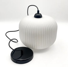 Lampadario a sospensione con filo HARMA 1xE27/15W/230V diametro 20 cm bianco/nero