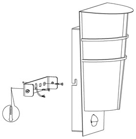 Eglo 96017 - Applique a LED da esterno con sensore BREGANZO 1 2xLED/2,5W