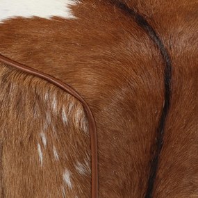 Panca marrone e bianca 110x30x45 cm in vera pelle di capra