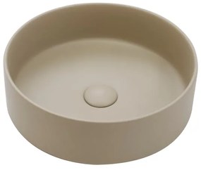 Lavabo da appoggio SENSEA tondo in ceramica beige satinato piletta inclusa