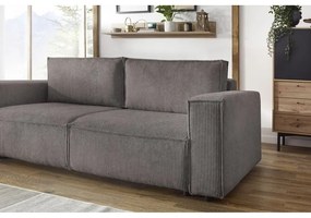 Divano grigio tortora allungabile con rivestimento in velluto a coste 245 cm Nihad – Bobochic Paris