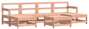 Set salotto da giardino 7 pz in legno massello di douglas