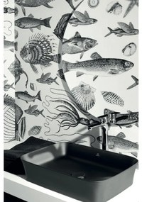 Lavabo da appoggio IDEAL STANDARD rettangolare piletta non inclusa in ceramica L 55 x H 12.5 x P 38 cm nero piletta non inclusa