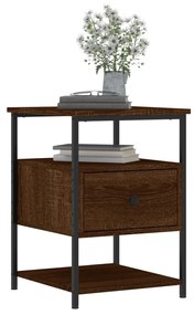 Comodini 2 pz rovere marrone 40x42x56 cm in legno multistrato