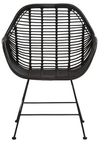 Sedie da pranzo in rattan nero in set di 2 Kiran - Støraa