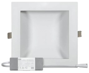Faro LED da incasso Quadrato Luce INDIRETTA 20W Foro 155x155mm Colore Bianco Caldo 3.000K