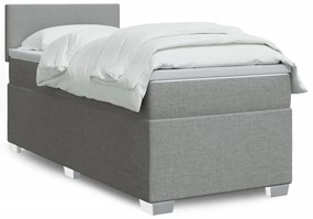 Giroletto A Molle Con Materasso Grigio Chiaro 90x200 Cm Tessuto /