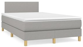 Giroletto A Molle Con Materasso Grigio Chiaro 120x190cm Tessuto /