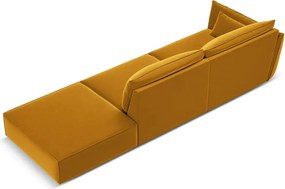 Divano color senape con penisola a sinistra con rivestimento in velluto 264 cm Vanda – Mazzini Sofas