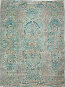 Samarkand Tappeto orientale 370x270 Turchese (Pakistan) Annodato A Mano