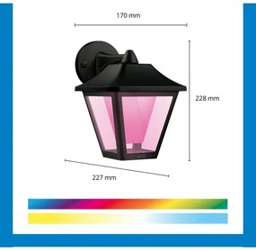 WiZ - LED RGBW Applique da esterno dimmerabile LED/9,5W/230V IP44 Wi-Fi