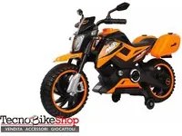 Moto Motocicletta Elettrica per Bambini Motocross Enduro 12V colore Arancione