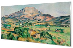Quadro in vetro Monte santa vittoria - paul cézanne 100x50 cm