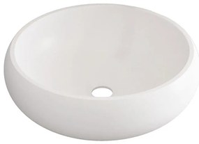 Lavabo da appoggio RONDO SANYCCES tondo piletta non inclusa in resina bianco opaco piletta non inclusa