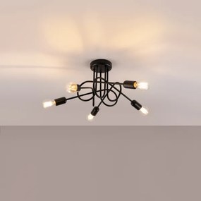 Sollux SL.1435 - Lampadario a plafone LOOP 5xE27/15W/230V nero