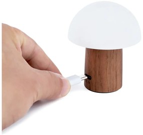 Lampada da tavolo LED bianca/colore naturale scuro (altezza totale 7 cm) Alice Mushroom – Gingko