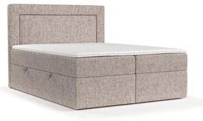Letto boxspring marrone chiaro con contenitore 160x200 cm Imagine - Maison de Rêve
