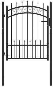 Cancello Per Recinzione Con Punte İn Acciaio 100x125 Cm Nero /