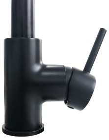 Rubinetto da cucina con doccetta a collo di cigno Lily nero verniciato opaco DELINIA