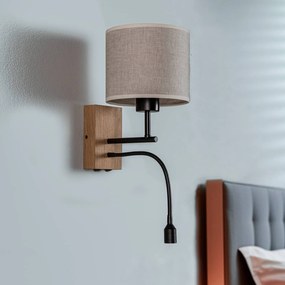 BRITOP Applique Sonny, lampada a LED da lettura, paralume cilindrico