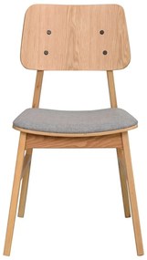 Sedia da pranzo marrone chiaro con seduta grigio chiaro Nagano - Rowico