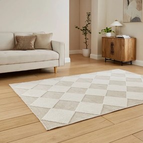Tappeto bianco e beige lavabile 160x230 cm Lyna Beige&amp;White – Think Rugs