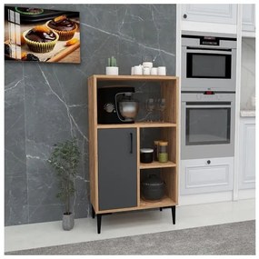 Mobile Da Cucina Multifunzione Dispensa 60x35x109 Kion Rovere E Antracite