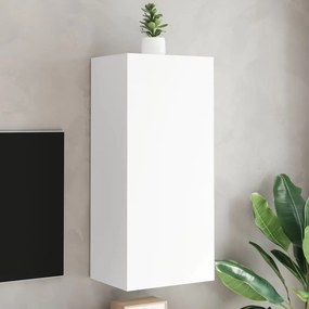 Mobile tv a parete bianco 40,5x30x90 cm in legno multistrato