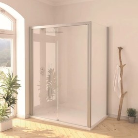 Lato fisso per box doccia Style L 90 x H 200cm, Sp. 8 mm vetro vetro senza finitura / trasparente profilo in alluminio argento spazzolato