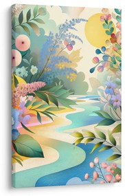 Quadro su tela – Paesaggio floreale