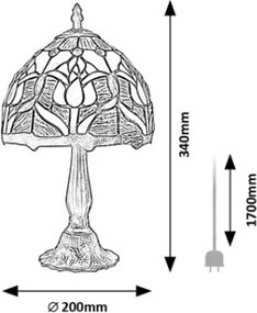 Brilagi - Lampada da tavolo in stile Tiffany LORAS 1xE14/40W/230V
