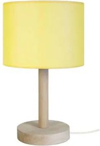 Tosel  Lampade d’ufficio lampada da comodino tondo legno naturale e giallo  Tosel