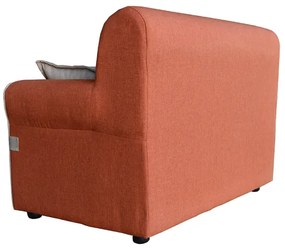 Divano 2 posti 124 cm con cuscini in tessuto ERMES Arancione
