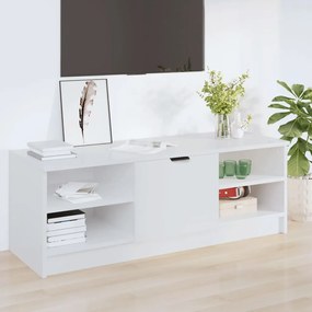 Mobile porta tv bianco lucido 102x35,5x36,5cm legno multistrato