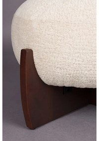 Poggiapiedi beige con rivestimento in bouclé Emilius – Dutchbone